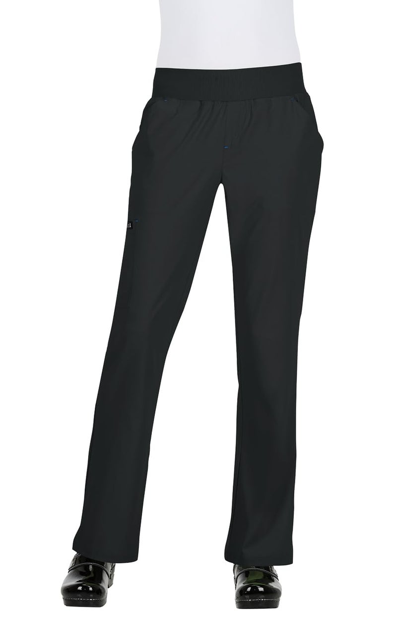 KOI Basics Laurie Women's 6-Pocket Yoga-Style Scrub Pants Black Small - Image 1